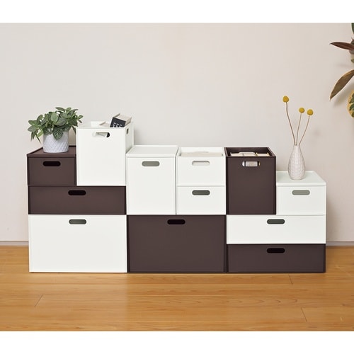 収納ボックス カロキューブ 縦型ハーフ ブラウン