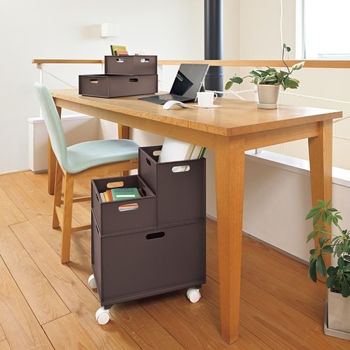 収納ボックス カロキューブ 縦型ハーフ ブラウン