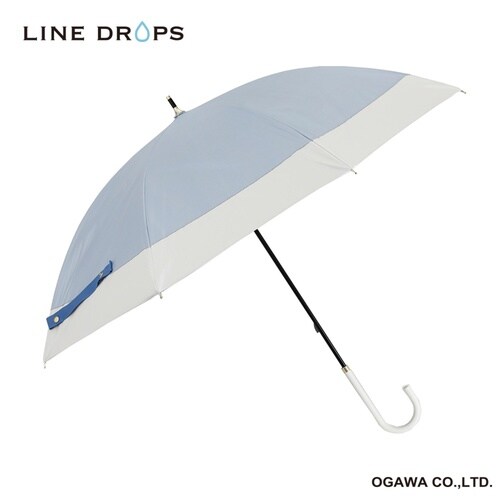 長傘 晴雨兼用 LINEDROPS ブルーグレー