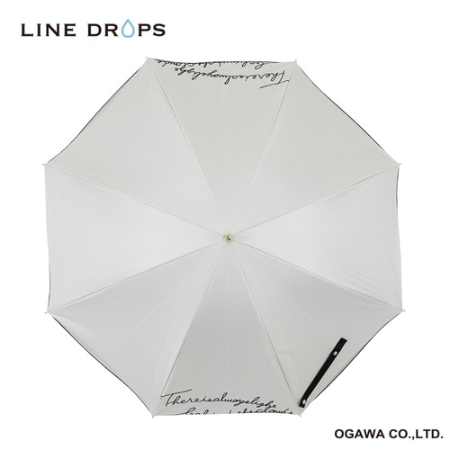 晴雨兼用傘 長傘 LINEDROPS ホワイト