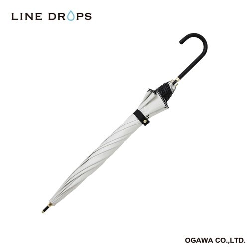 晴雨兼用傘 長傘 LINEDROPS ホワイト