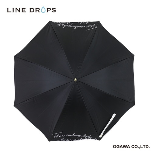 晴雨兼用傘 長傘 LINEDROPS ブラック