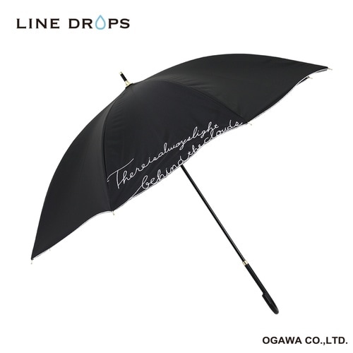 晴雨兼用傘 長傘 LINEDROPS ブラック