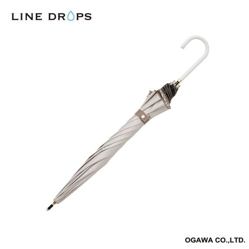 晴雨兼用傘 長傘 LINEDROPS ベージュ