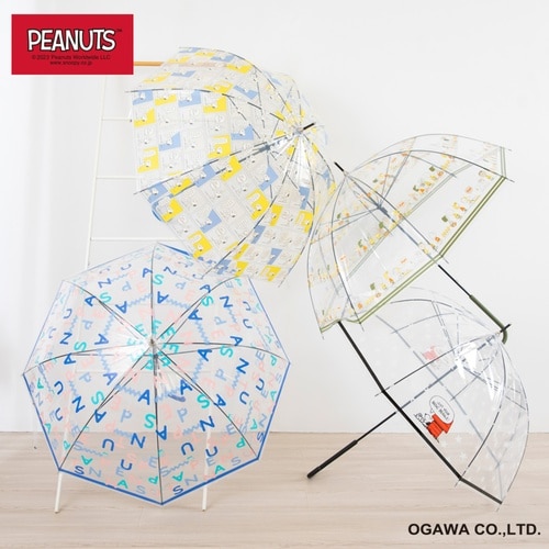 長傘 雨傘 ピーナッツ クリアアンブレラ A
