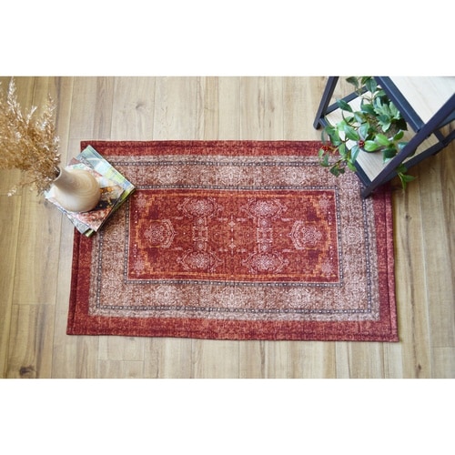 玄関マット 50×80 cm エルヴァン レッド