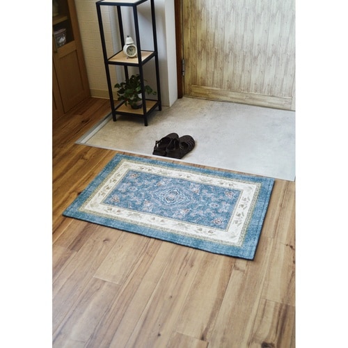 玄関マット 50×80 cm エルヴァン ブルー