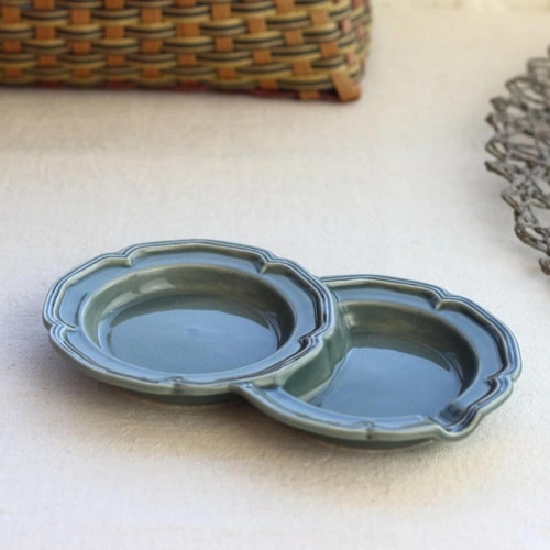 プレート ソレイユ ダブル 皿 オリーブグレイ