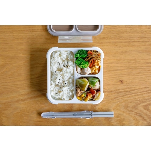 弁当箱 薄型弁当箱 グレーベージュ
