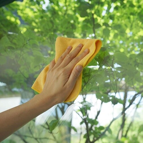 ふきん ニットクロス 掃除 水だけで簡単 イエロー