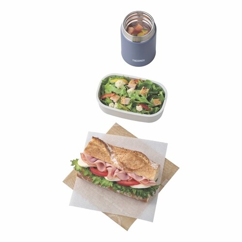 サーモス 弁当箱セット 800ml グレーネイビー