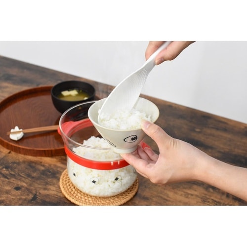 電子レンジ用炊飯器 1から2合 レッド