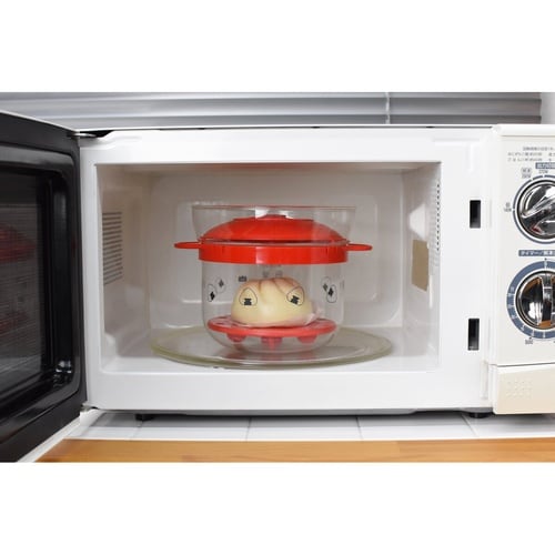 電子レンジ用炊飯器 1から2合 レッド