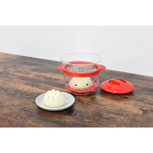 電子レンジ用炊飯器 1から2合 レッド