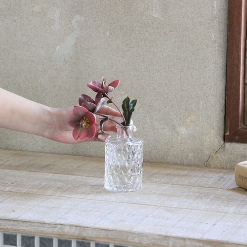 花瓶 プチフラワーベース クリア トロワ