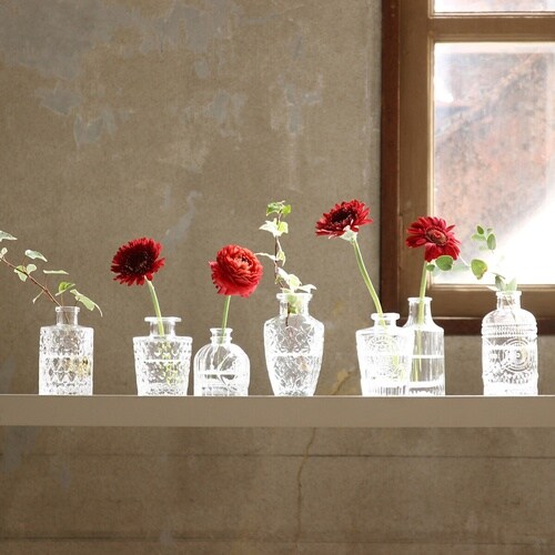 花瓶 プチフラワーベース クリア セットゥ