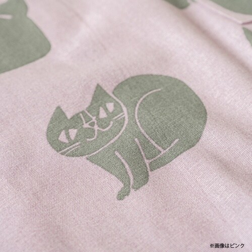 エプロン おかべてつろう ネコ 綿100% ピンク
