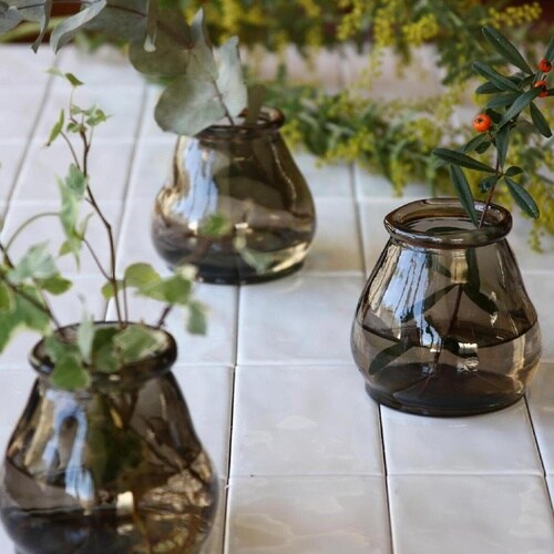 花瓶 VALENCIA リサイクルガラス ブラウン