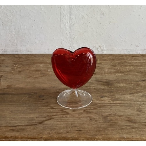 花瓶 ガラスハートフラワーベース S