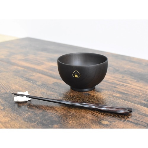 茶碗 ぎゅっとおにぎりさん 木製 汁椀 黒