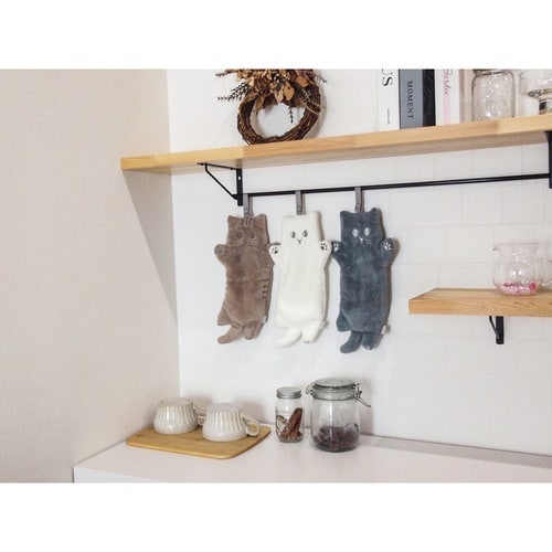 ハンドタオル にゃふにゃふ グレー