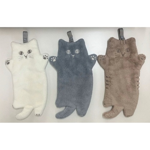 ハンドタオル にゃふにゃふ グレー