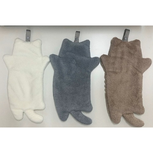 ハンドタオル にゃふにゃふ グレー