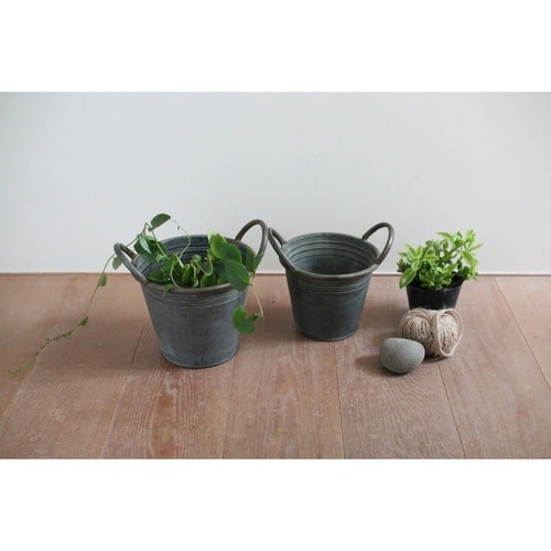 植木鉢 ブリキハンドルポット S