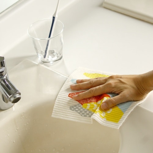 スポンジワイプ スポンジ 食器拭き ふきん 赤