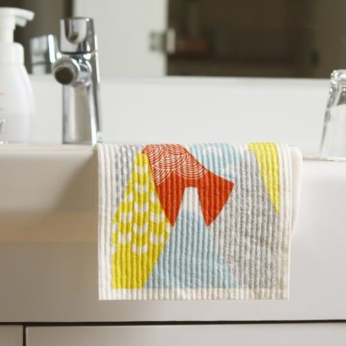 スポンジワイプ スポンジ 食器拭き ふきん 赤