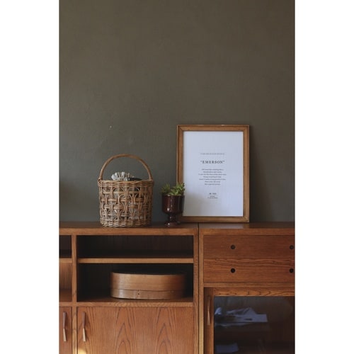 かご アラログ ループ編み ラウンド バスケット