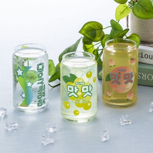 グラス 360ml 缶型グラス 韓国風 モモ