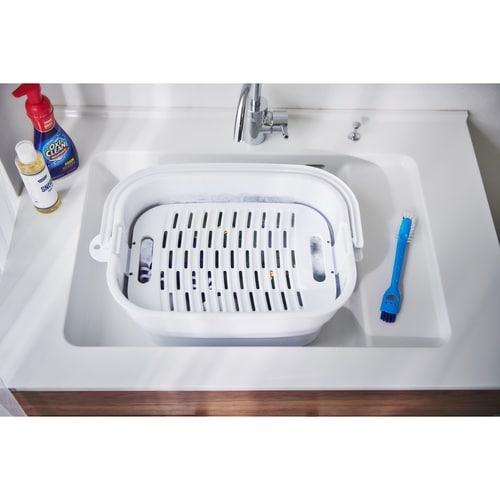 バケツ 折りたためる つけ置き洗いバケツ ホワイト