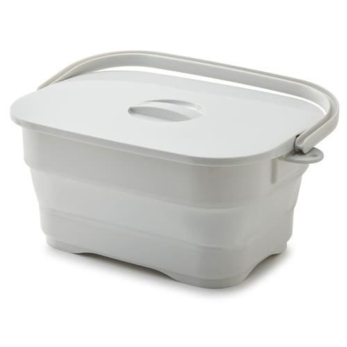 バケツ 折りたためる つけ置き洗いバケツ グレー