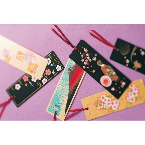 しおり 蒔絵しおり 箔工芸 和 日本 箔工芸赤富士