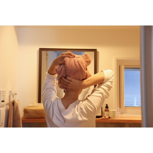 タオル ヘアドライタオル アッシュピンク
