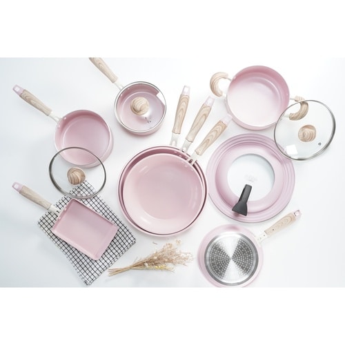 フライパン 20cm IH対応 ペールピンク