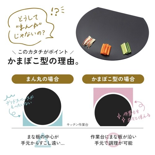 丸いまな板 小 食洗機対応 ブラック