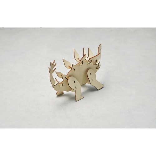 キーフック 天然木 色塗り 恐竜 組立て式