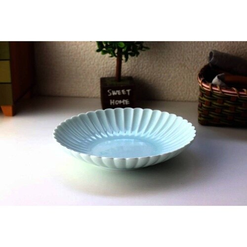 皿 菊花和膳 中皿 18cm 青磁