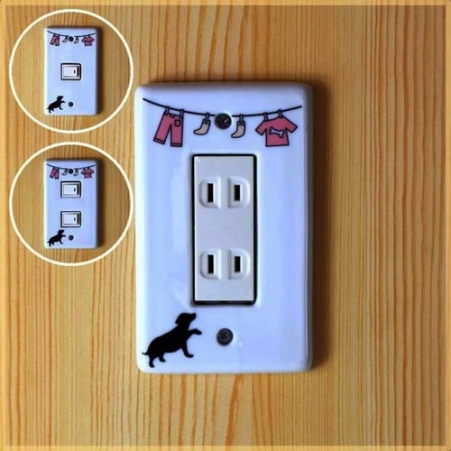 スイッチカバー ピンク ドッグ2穴