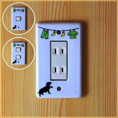 スイッチカバー グリーン ドッグ3穴