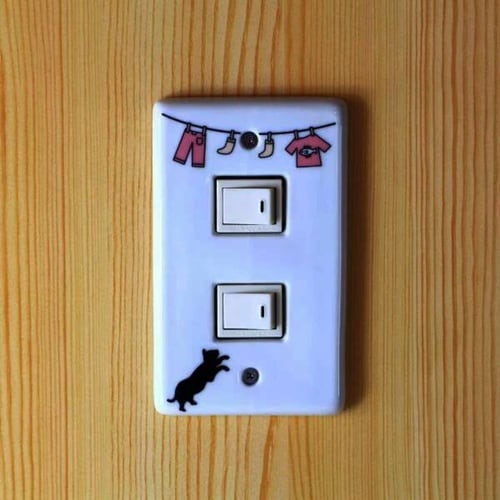 スイッチカバー ピンク キャット2穴