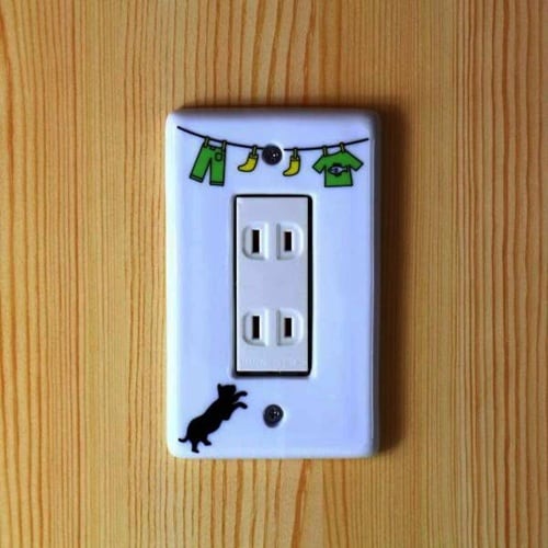 スイッチカバー グリーン キャット3穴