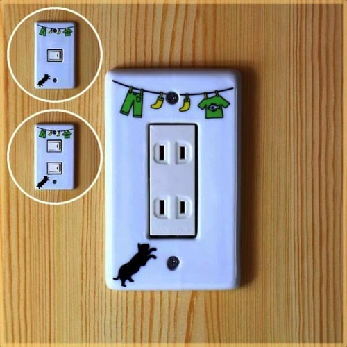 スイッチカバー グリーン キャット3穴