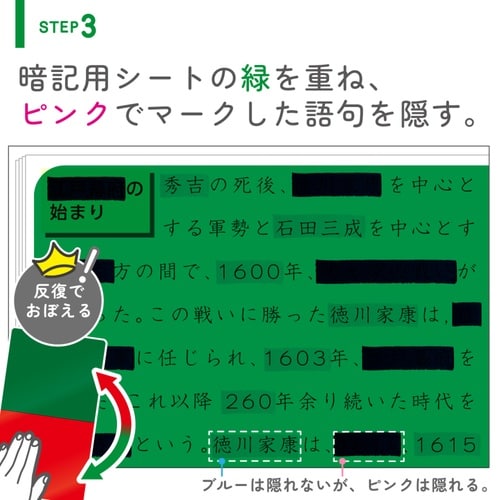 暗記シート 赤緑 暗記用ペン 4枚シート 赤×緑