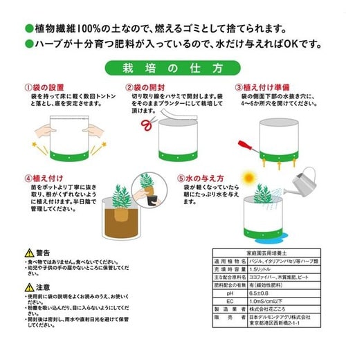 そのまま育てられるハーブの土 1.5L