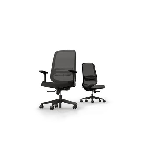 イージー 肘付き 樹脂脚 ブラック/ブルー