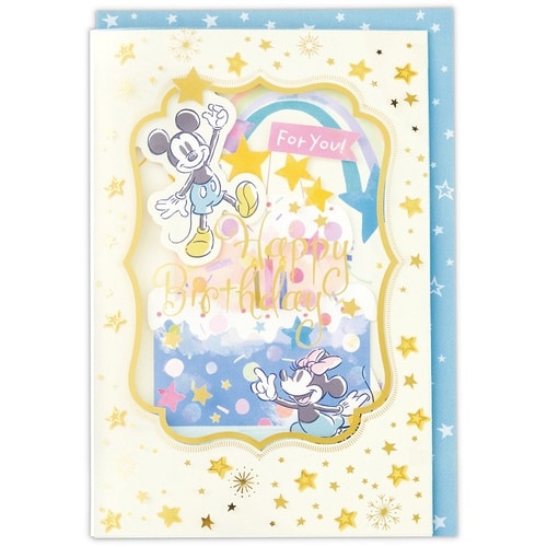 お誕生祝カードオルゴールディズニーミッキミニ×6