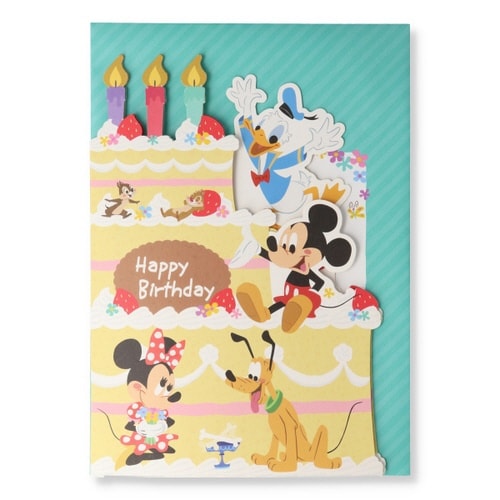 お誕生祝カードオルゴールディズニーカットケー×6